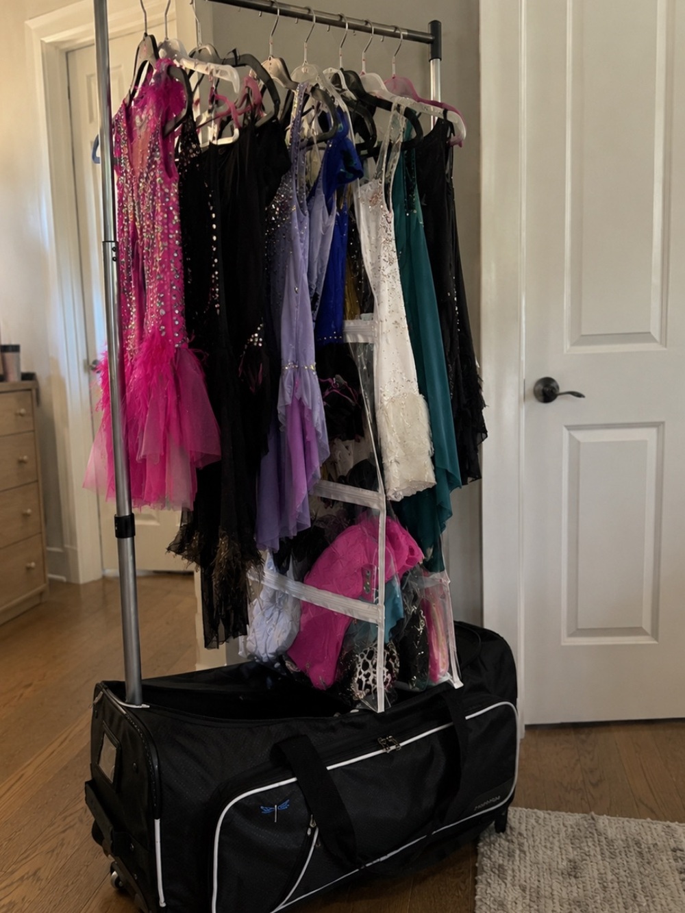 Brand new dance bag suitcase for competition travel hanging rod closet portable